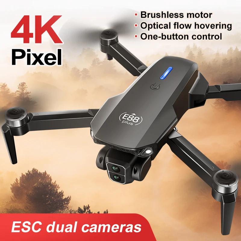Nowy dron E88 Plus Quadcopter: – Drone Gimbal Brushless recenzja i cena